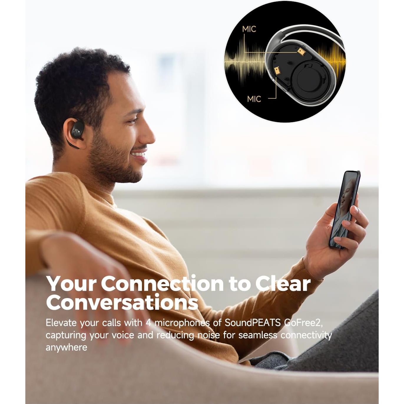 Auriculares Bluetooth SoundPEATS Gofree2 IPX5 35h Estéreo