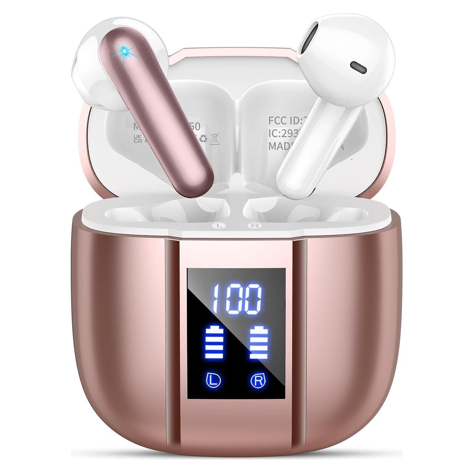 Auriculares Inalámbricos Bluetooth 5.4 EVATOST I50 Oro Rosa