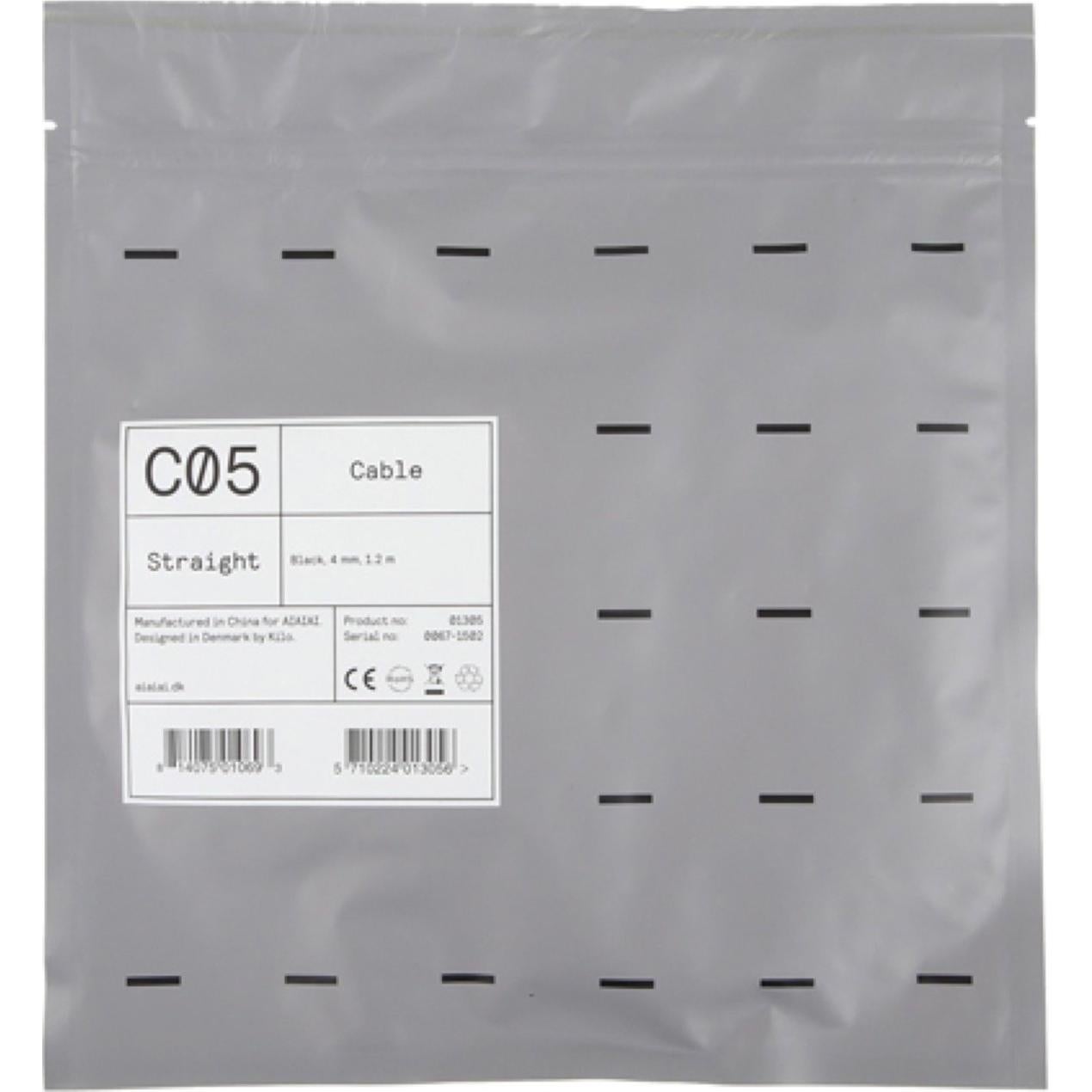 Cable recto AIAIAI C05 4mm 1.2m negro para TMA-2