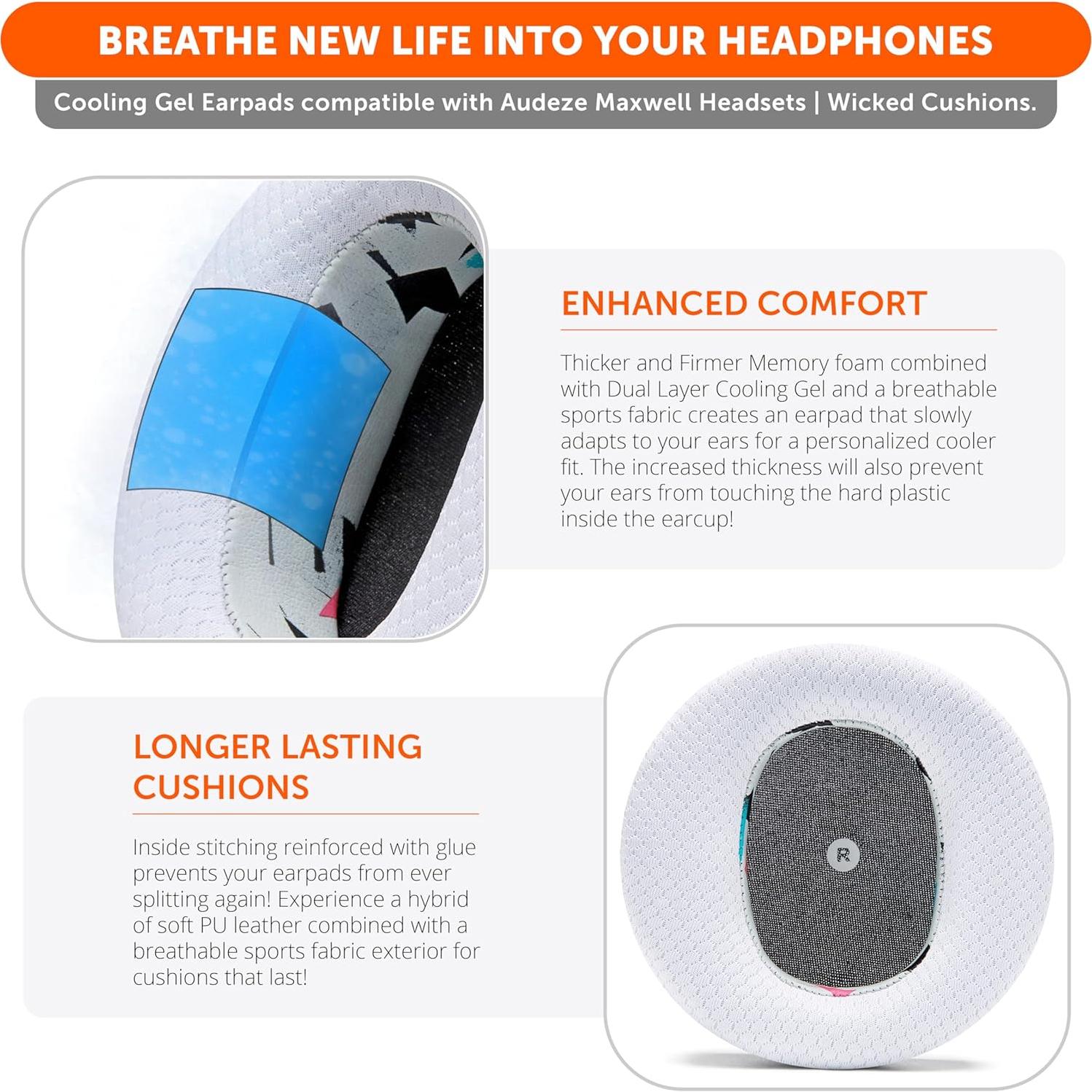 Almohadillas de Gel Refrigerante WC FreeZe para Audeze Maxwell