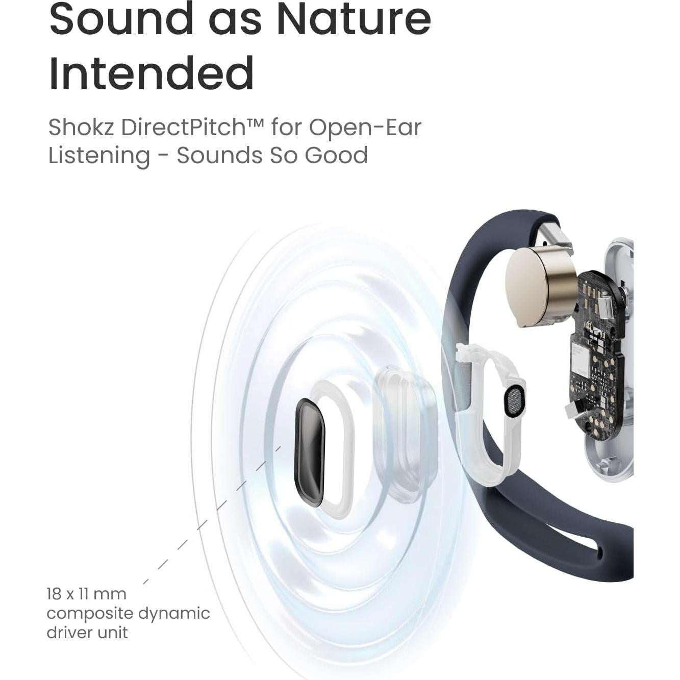 Auriculares Inalámbricos SHOKZ OpenFit Air - Negro, Resistente al Agua