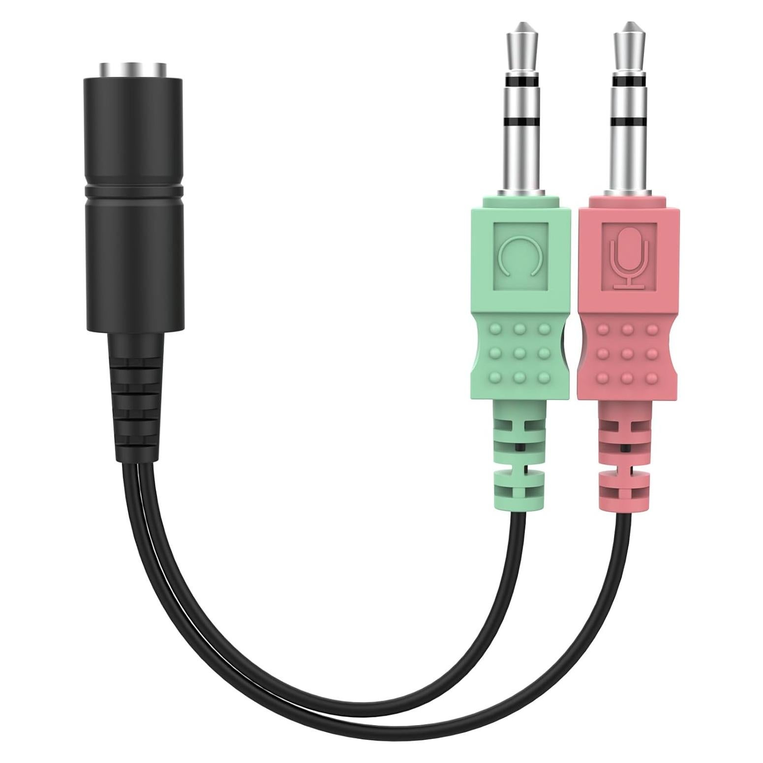 Divisor de Auriculares Asobilor 3.5mm Femenino a 2 Masculinos