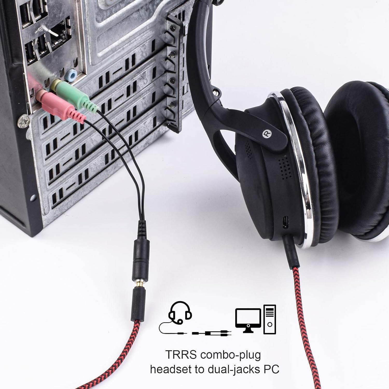 Divisor de Auriculares Asobilor 3.5mm Femenino a 2 Masculinos