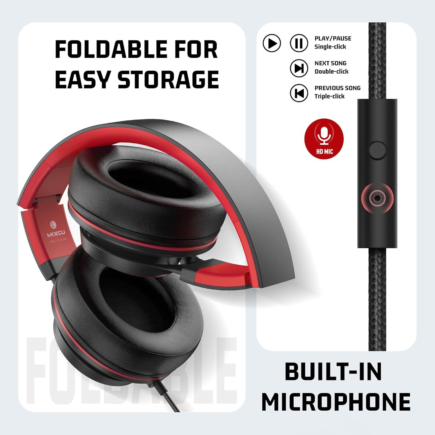 Auriculares con cable MIXCU JrX3 para niños y adolescentes - Paquete de 10