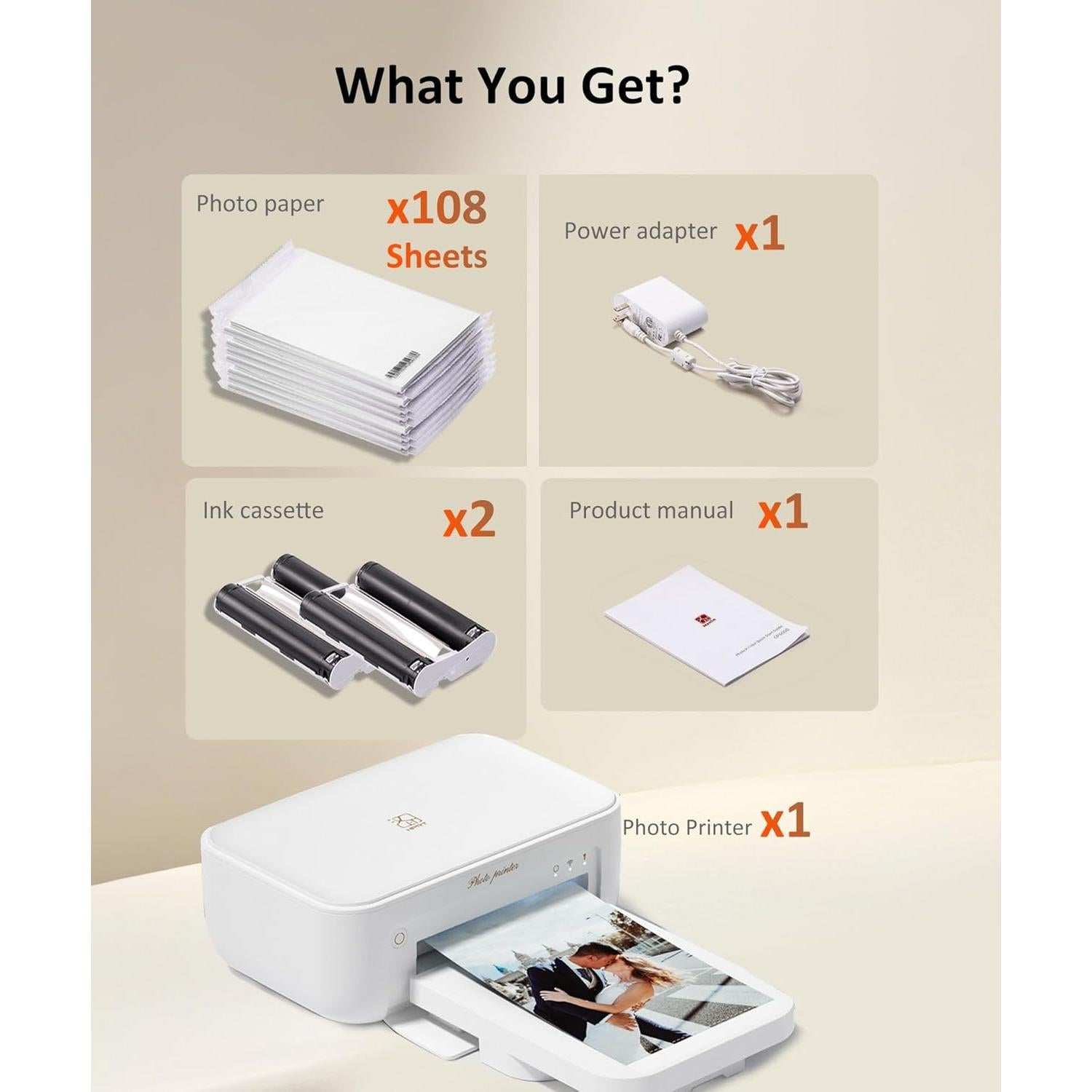 Impresora de Fotos HPRT CP4100 Portátil 4x6" con 108 Hojas