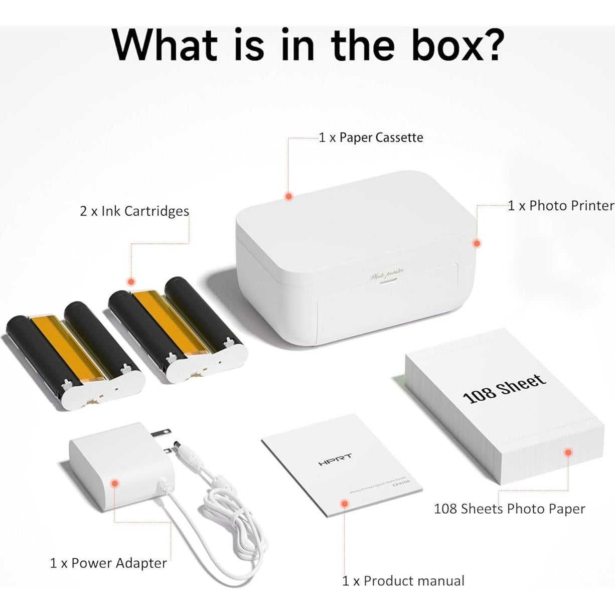 Impresora de Fotos HPRT CP4100 Portátil 4x6" con 108 Hojas