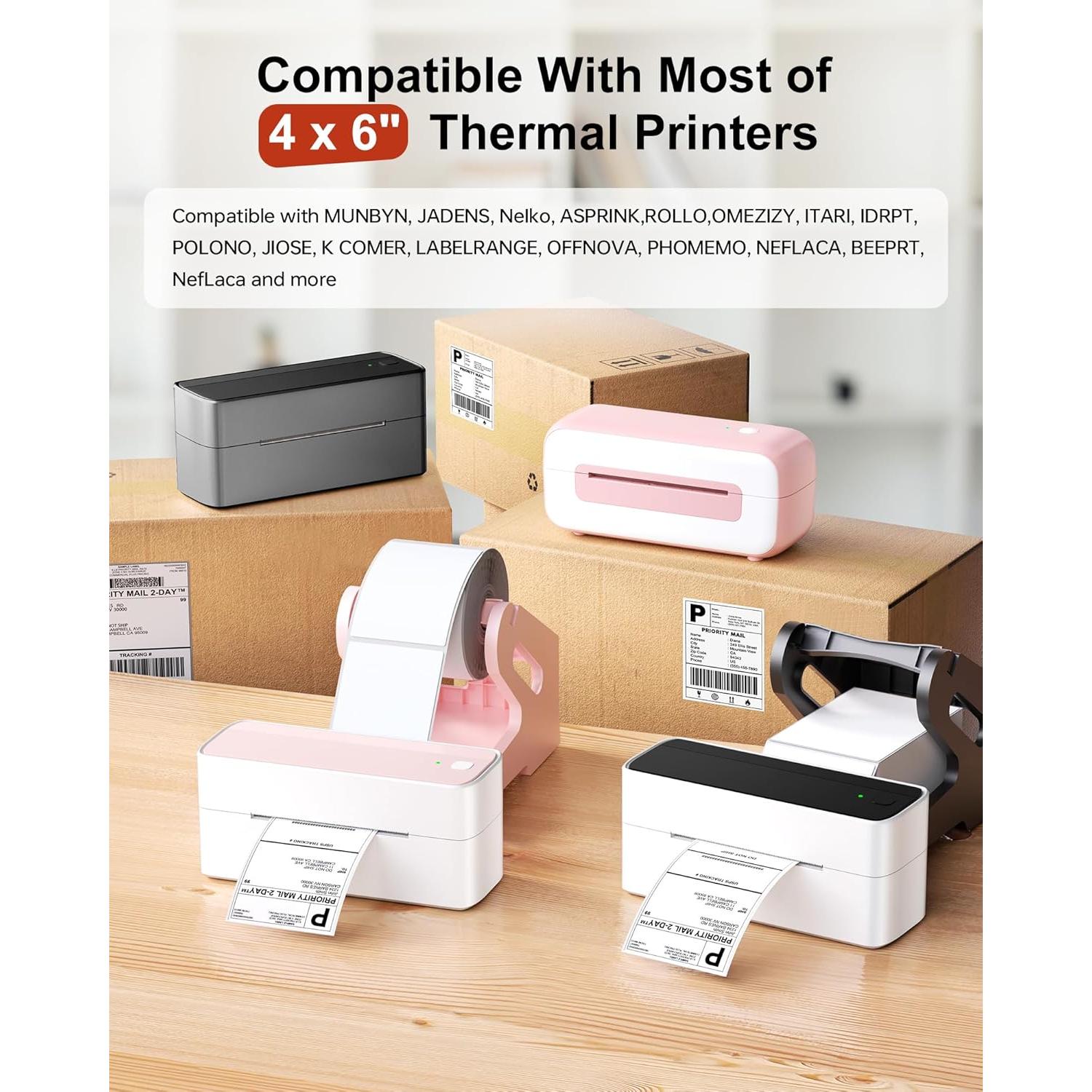 Etiquetas Térmicas Phomemo 4x6, 500 PCS Resistentes al Agua