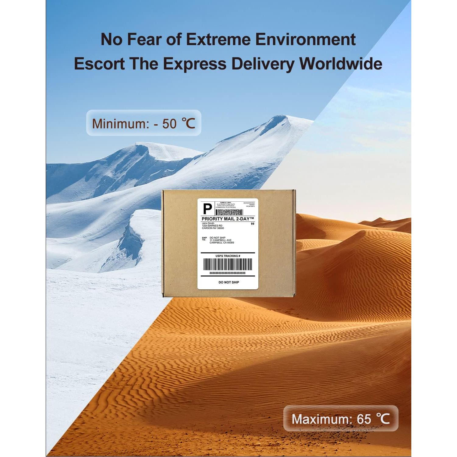 Etiquetas Térmicas Phomemo 4x6, 500 PCS Resistentes al Agua