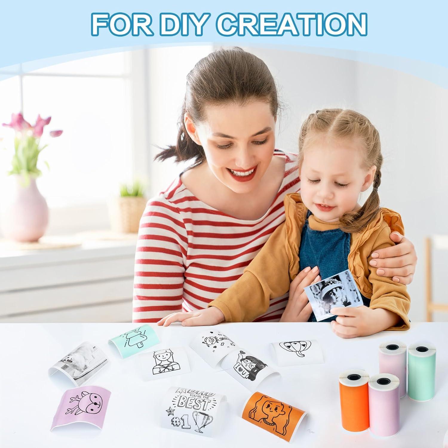 12 Rollos Papel Térmico Autoadhesivo BYBOUS 53mm x 3.75m