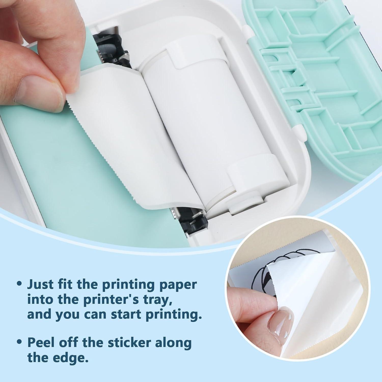 12 Rollos Papel Térmico Autoadhesivo BYBOUS 53mm x 3.75m