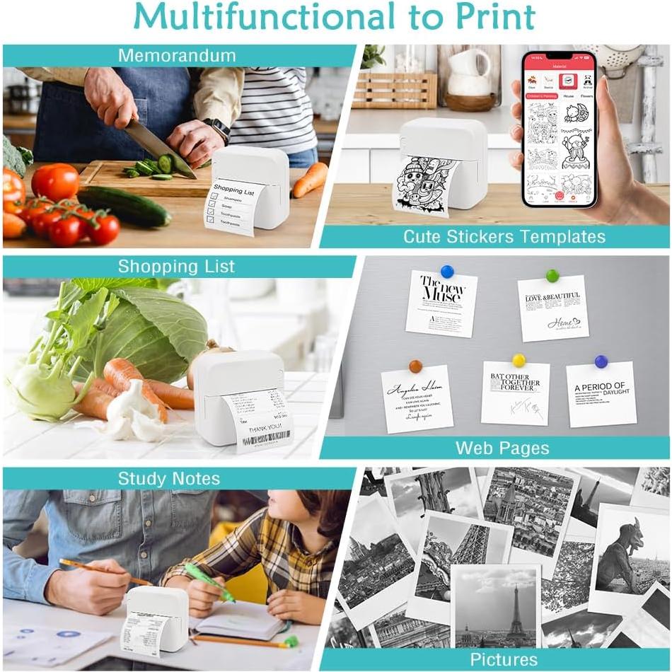 Impresora de Etiquetas Mini MXiiXM Portátil Bluetooth Verde