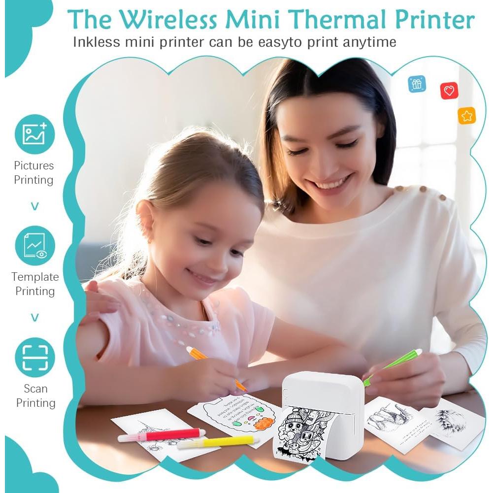 Impresora de Etiquetas Mini MXiiXM Portátil Bluetooth Verde