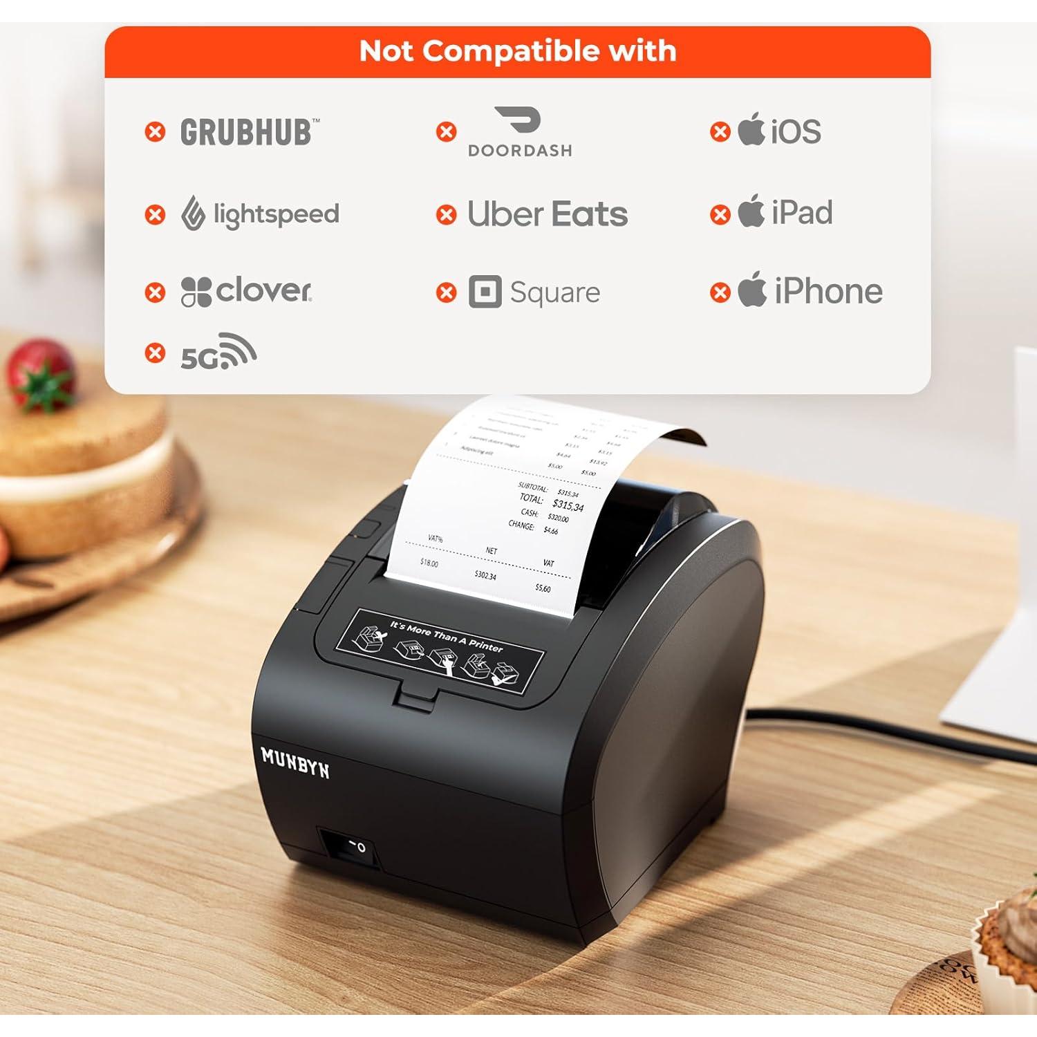 Impresora de Recibos Térmica MUNBYN P047 WiFi 80mm USB