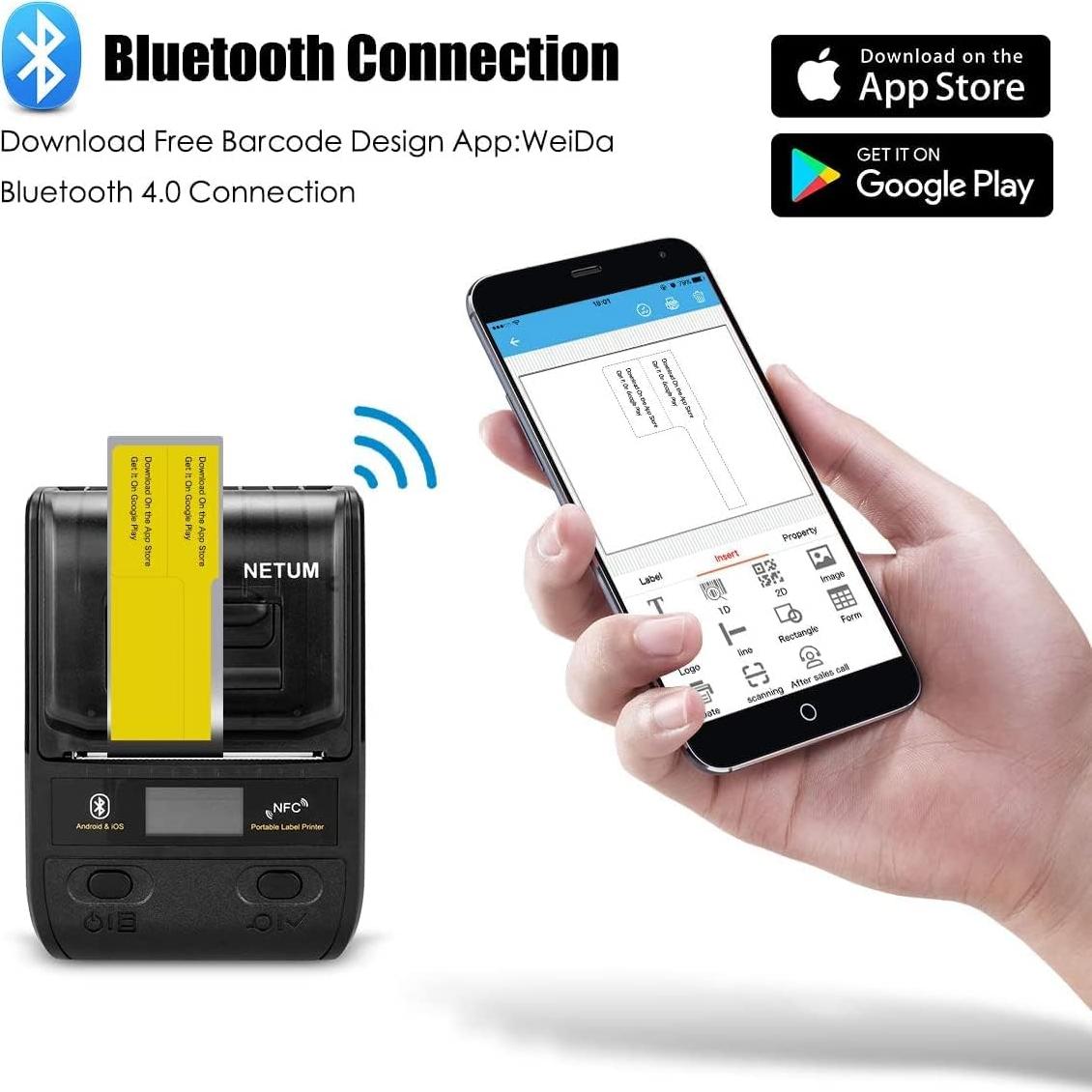 Impresora Térmica de Etiquetas NETUM NT-G5 Bluetooth 5.08 cm