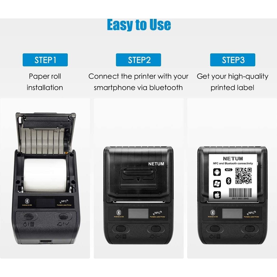 Impresora Térmica de Etiquetas NETUM NT-G5 Bluetooth 5.08 cm