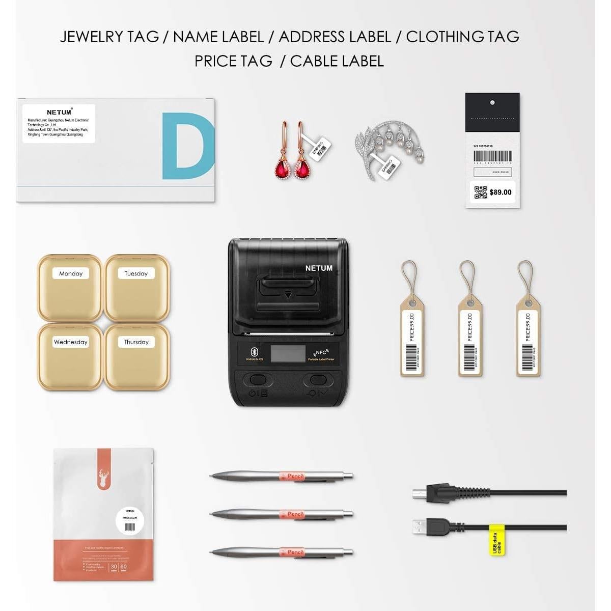 Impresora Térmica de Etiquetas NETUM NT-G5 Bluetooth 5.08 cm