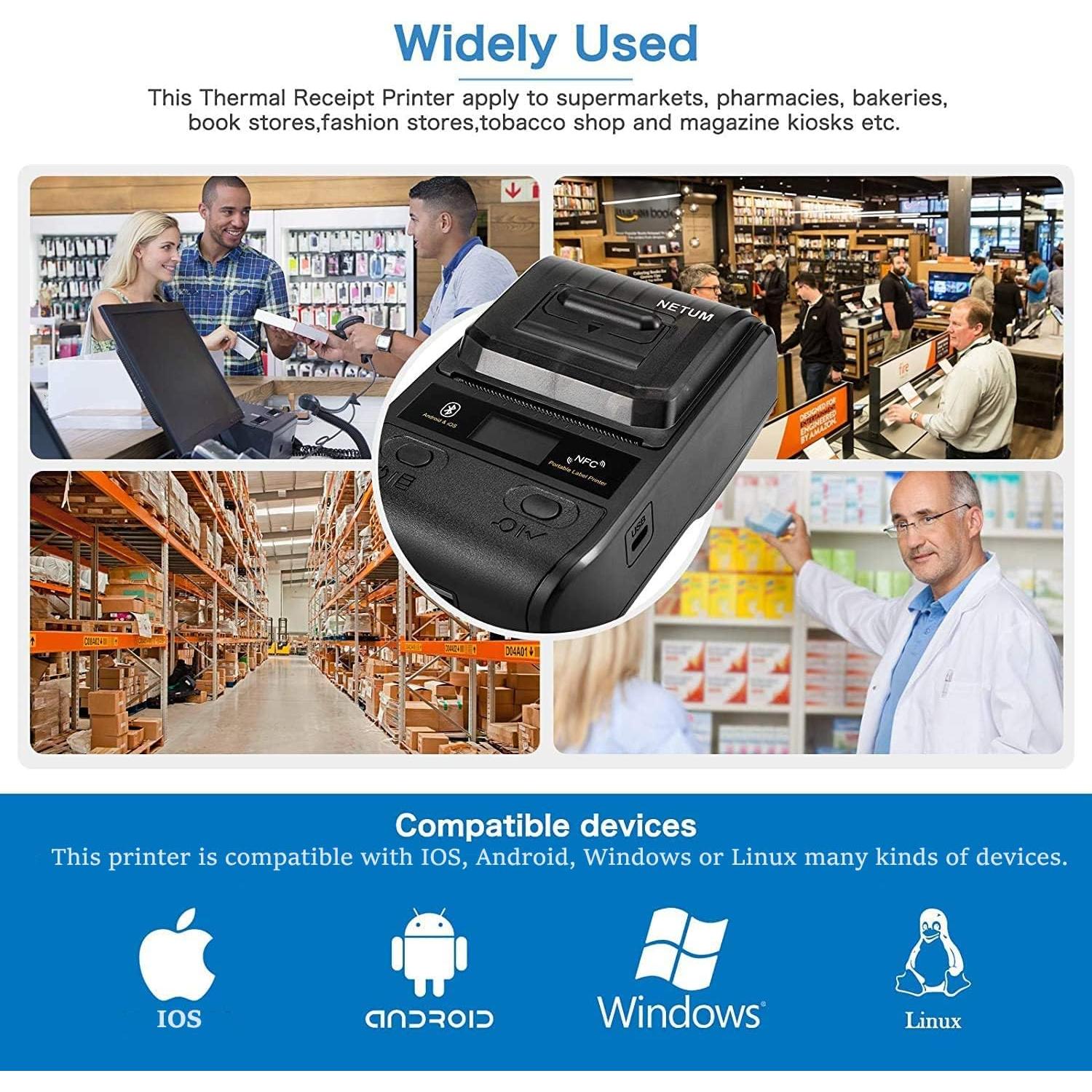 Impresora Térmica de Etiquetas NETUM NT-G5 Bluetooth 5.08 cm