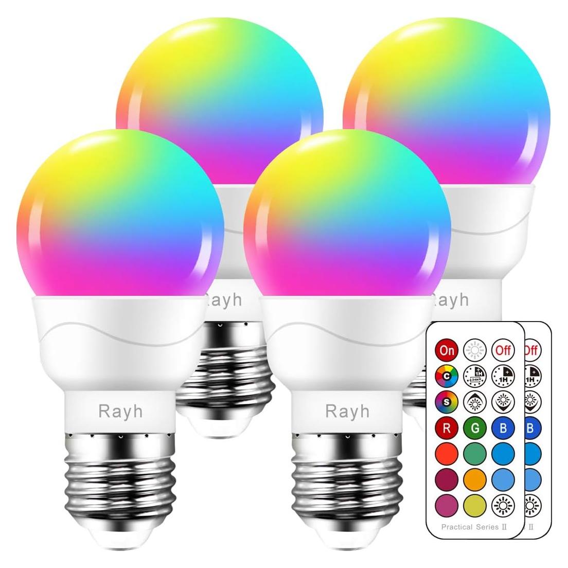 Bombilla LED RGB Rayh E26 5W 500LM Control Remoto 12 Colores