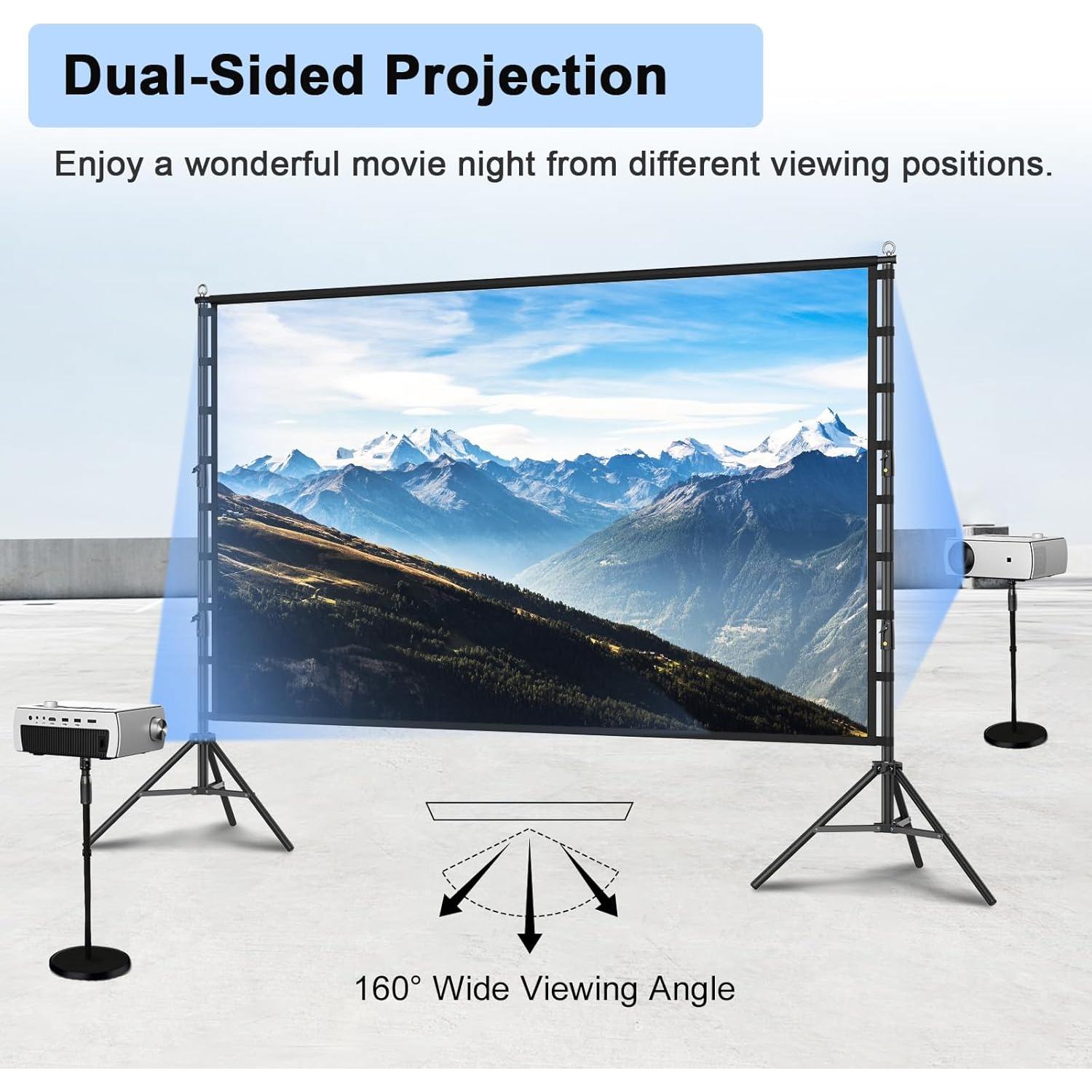 Pantalla de proyector 200" Towond HD Doble Cara 16:9 Portátil