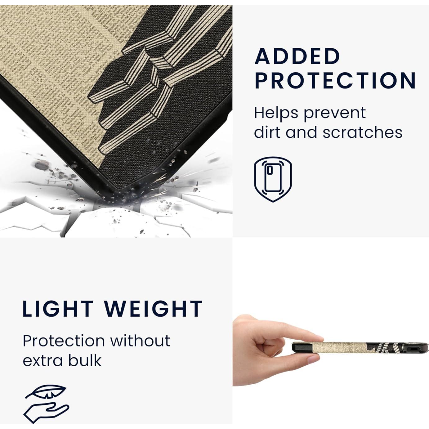 Funda kwmobile para eReader Pocketbook y Vivlio - Chica y Libros