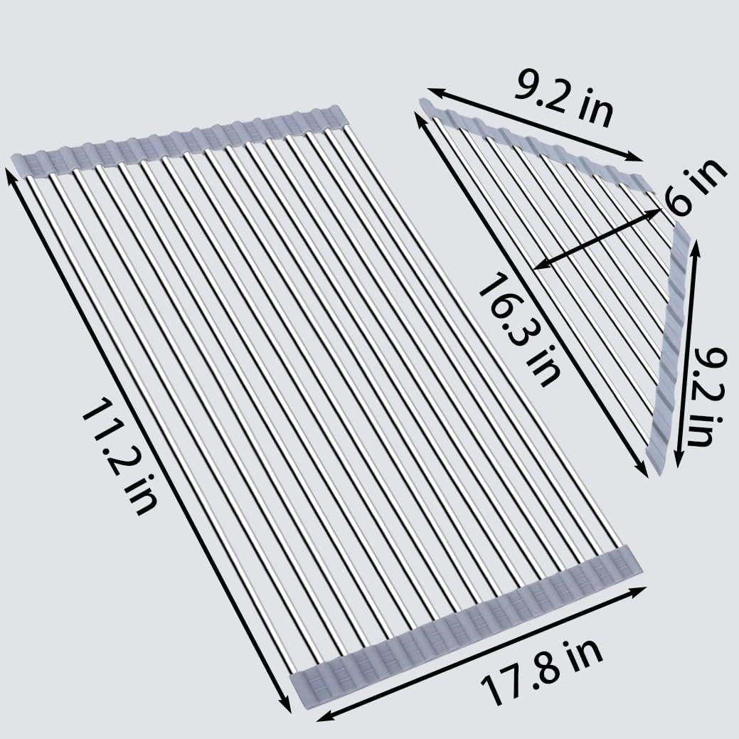 Escurridor de Platos Plegable Triangular ALIMART Acero Inoxidable