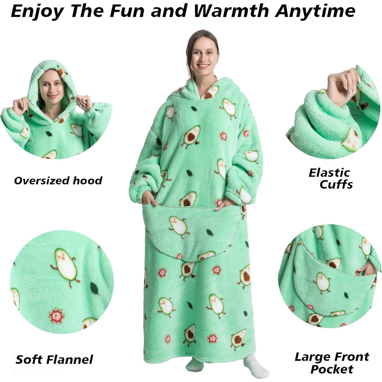 Sudadera con Manta Portátil Unisex Aguacate - Cálida y Cómoda