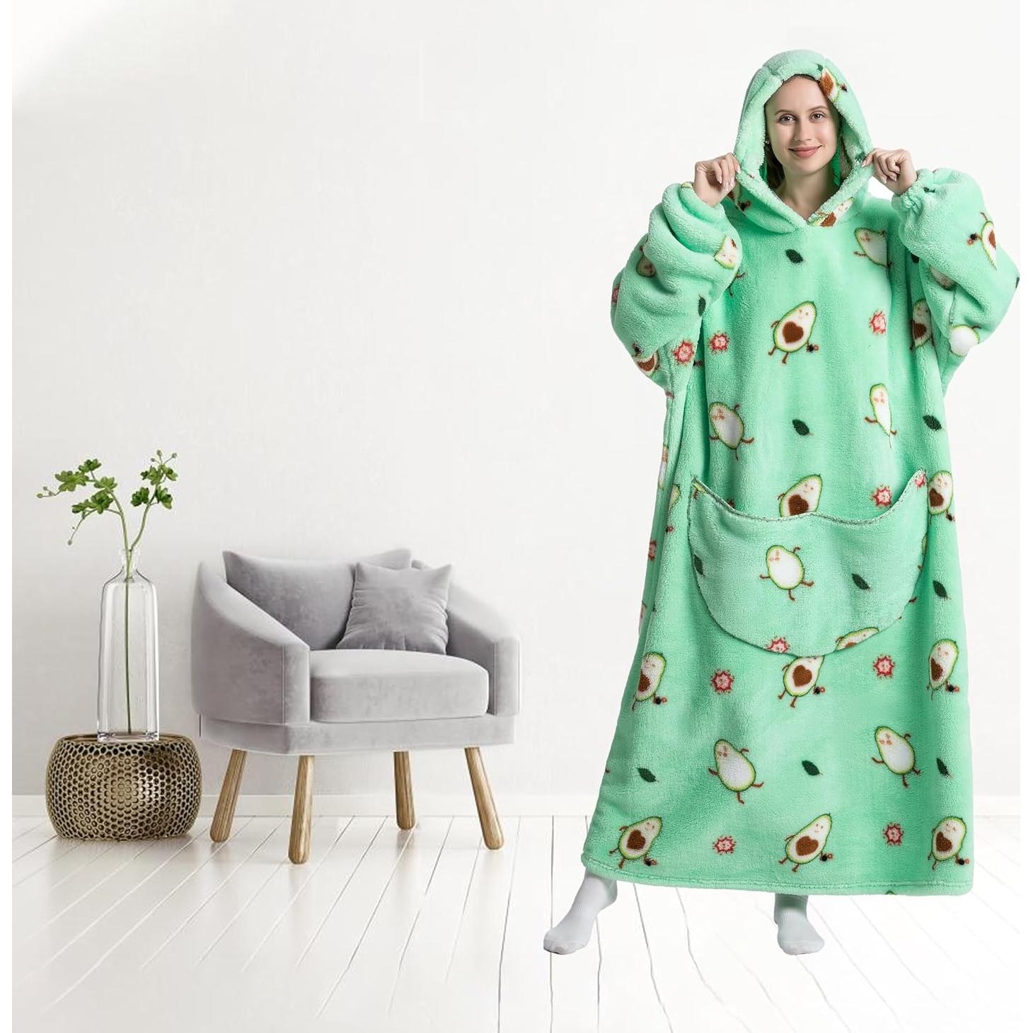 Sudadera con Manta Portátil Unisex Aguacate - Cálida y Cómoda