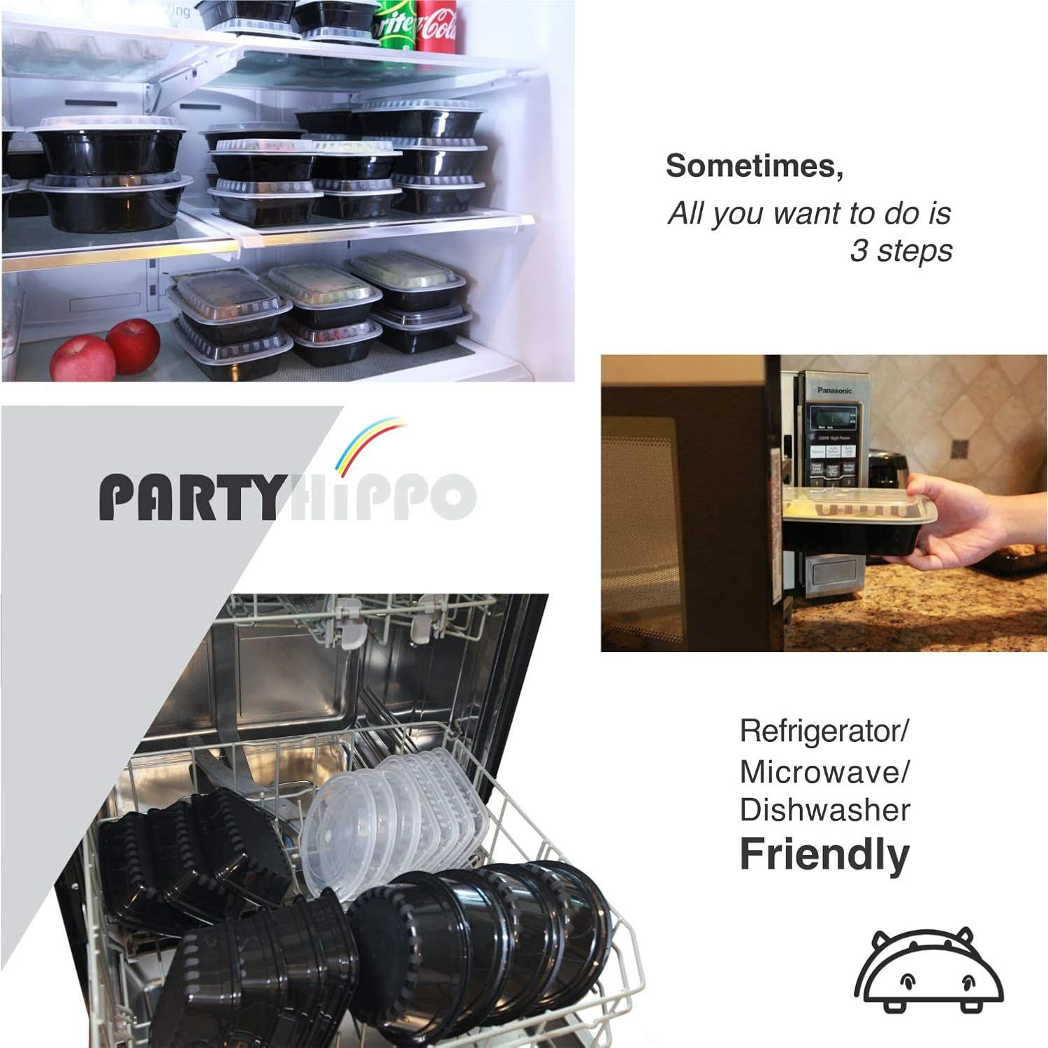 Contenedores para Comidas PARTYHIPPO 12oz Paquete de 12 BPA Libre