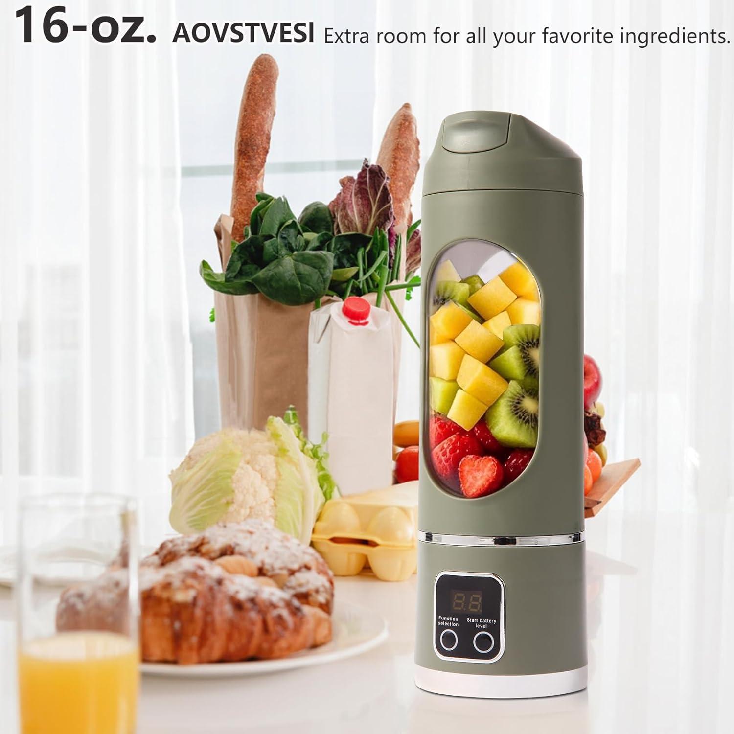 Licuadora Personal Portátil AOVSTVES 450ml USB Verde