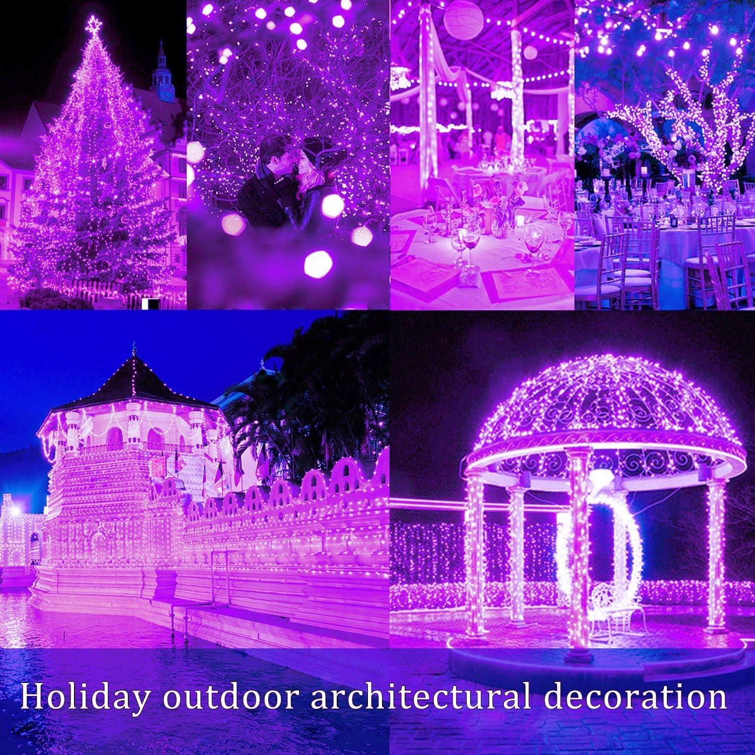 Luces de Cuerda LED Solar 200 luces 20m Rosa DAYLIGHTIR