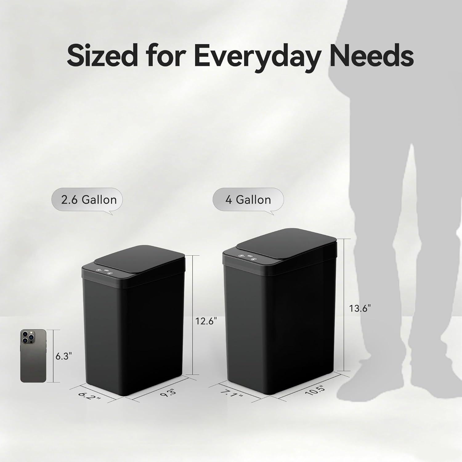 Cesto de Basura Automático FRESHLIX 10L con Sensor Negro