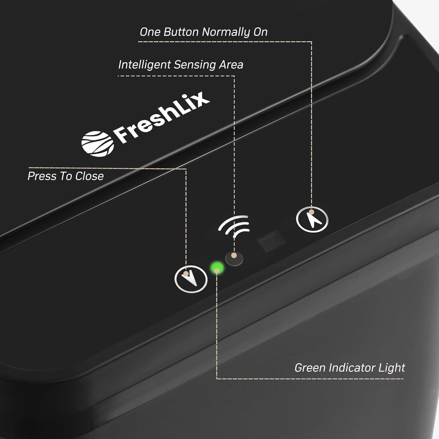Cesto de Basura Automático FRESHLIX 10L con Sensor Negro