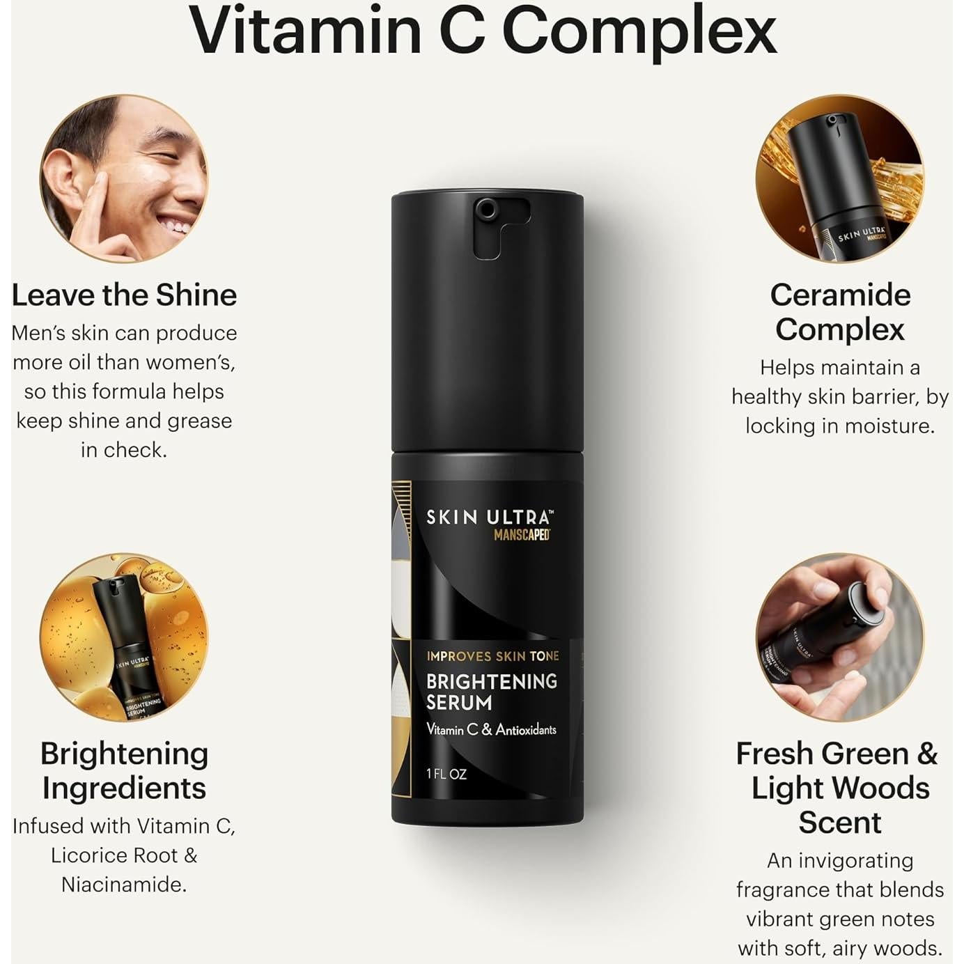 Suero Iluminador MANSCAPED 29.57 ml - Vitamina C para Hombres