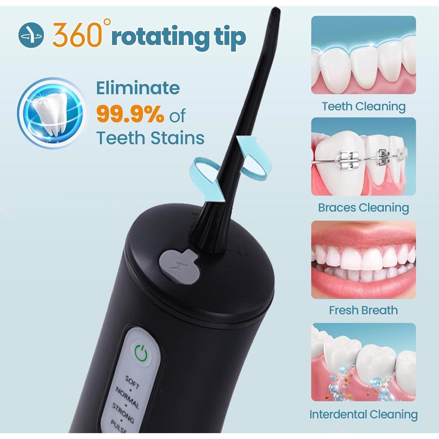 Irrigador Dental Inalámbrico KIDSCOTER Negro 4 Modos 200ml