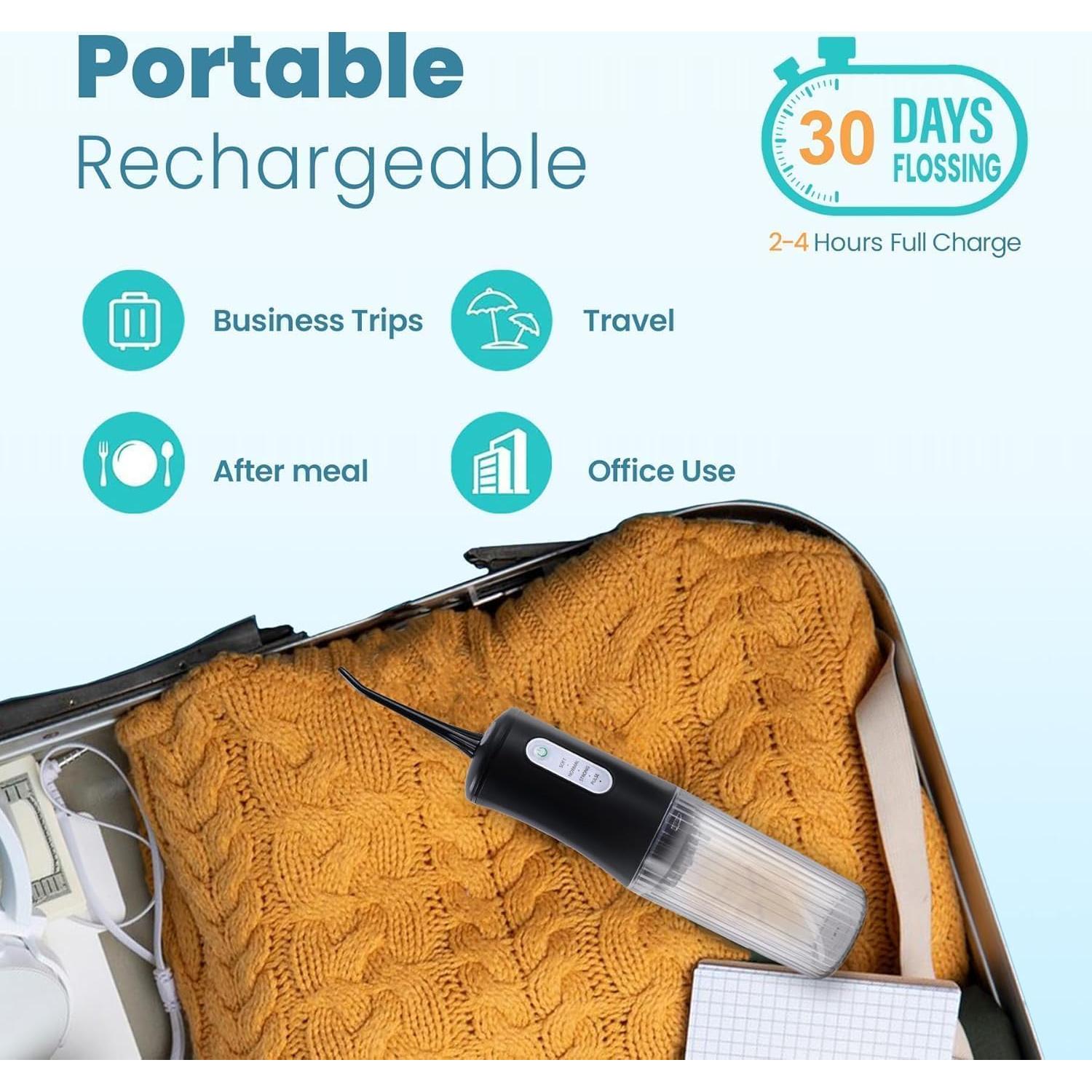 Irrigador Dental Inalámbrico KIDSCOTER Negro 4 Modos 200ml