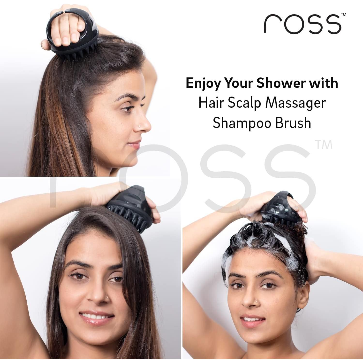 Cepillo Masajeador de Cuero Cabelludo Ross con Cerdas de Silicona