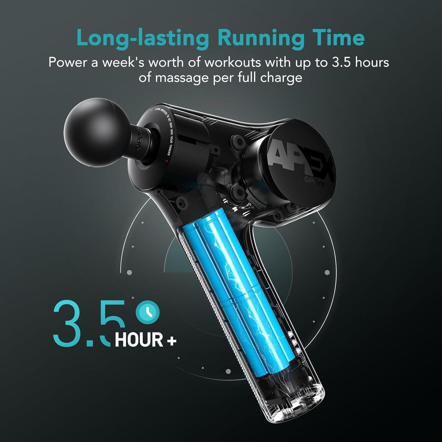 Pistola de Masaje Opove Apex 14.5mm Alivio Muscular