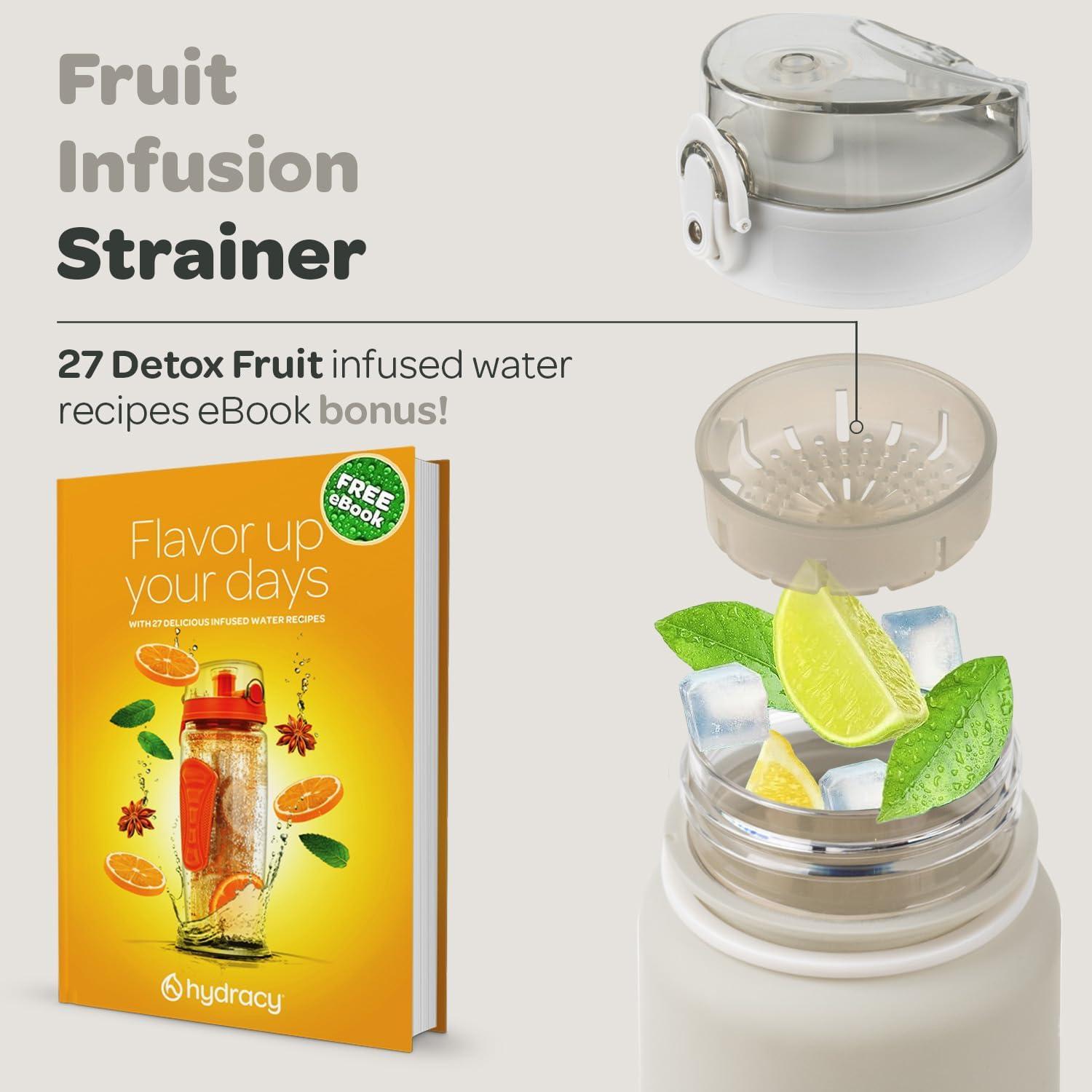 Botella de Agua Hydracy Coach 1L con Marcador de Tiempo y Infusor