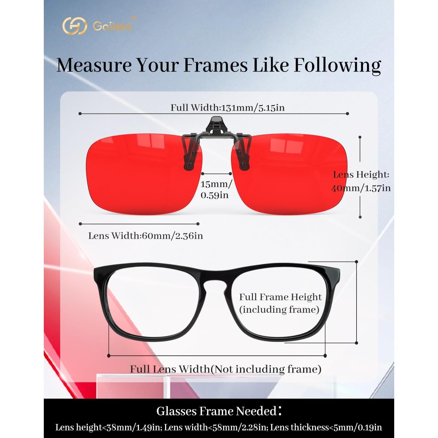 Goiteia Red Clip on Blue Light Blocking Glasses for Sleep-Block Blue & Green Light-Fast and Sound Sleep/Relieve Eye Strain