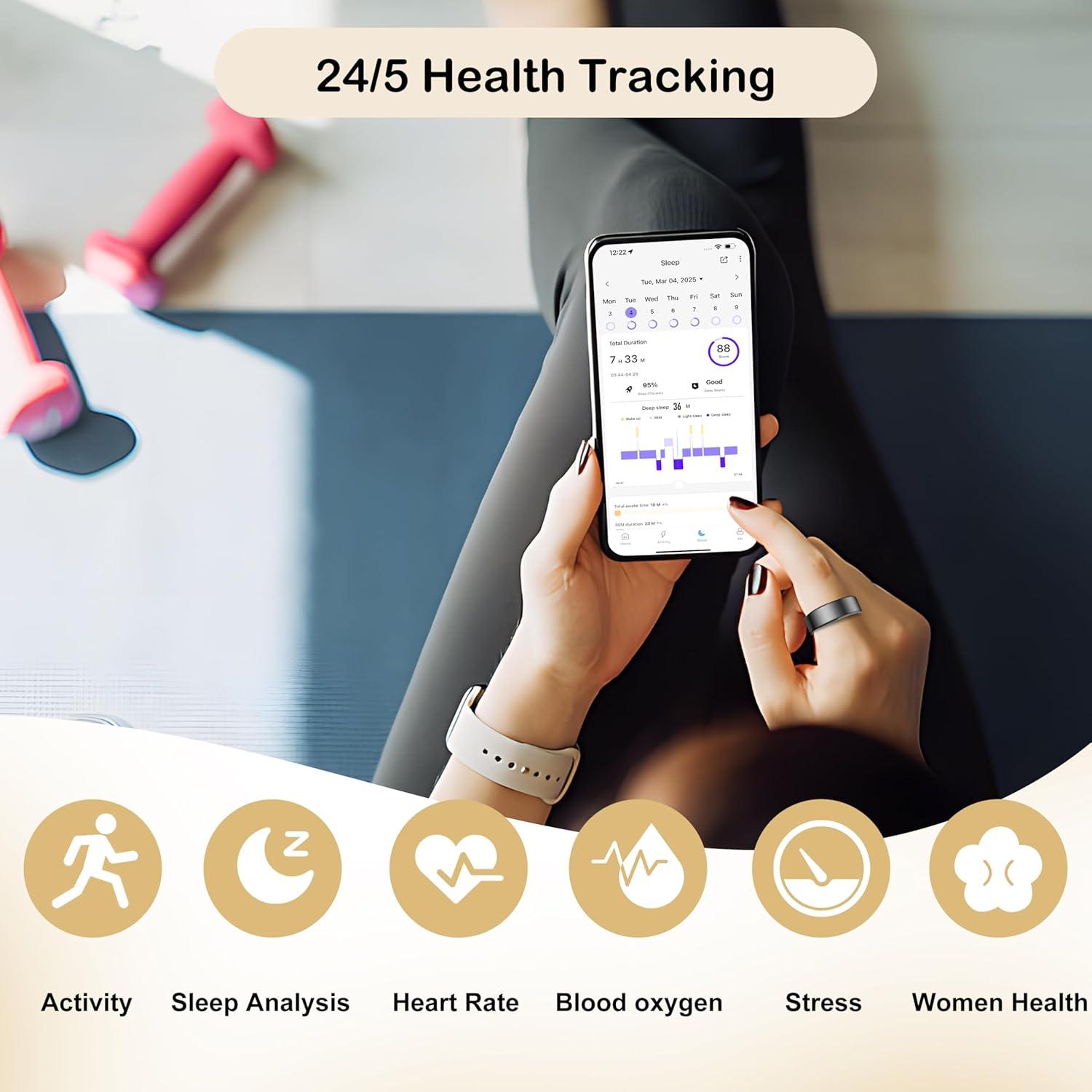 Anillo Inteligente NESSTFUN 8 Negro Monitoreo Salud IP68