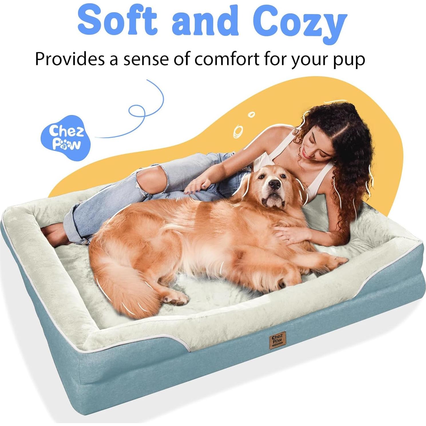 Cama Ortopédica Jumbo Chez Paw para Perros Grandes - Lavable