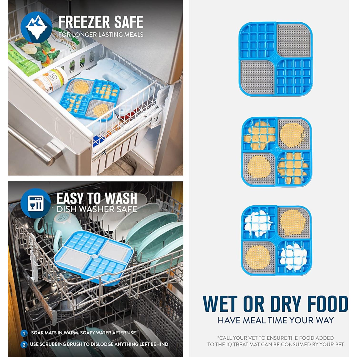 Tapete Lamer IQ Treat Hyper Pet Mediano Azul/Gris 20cm