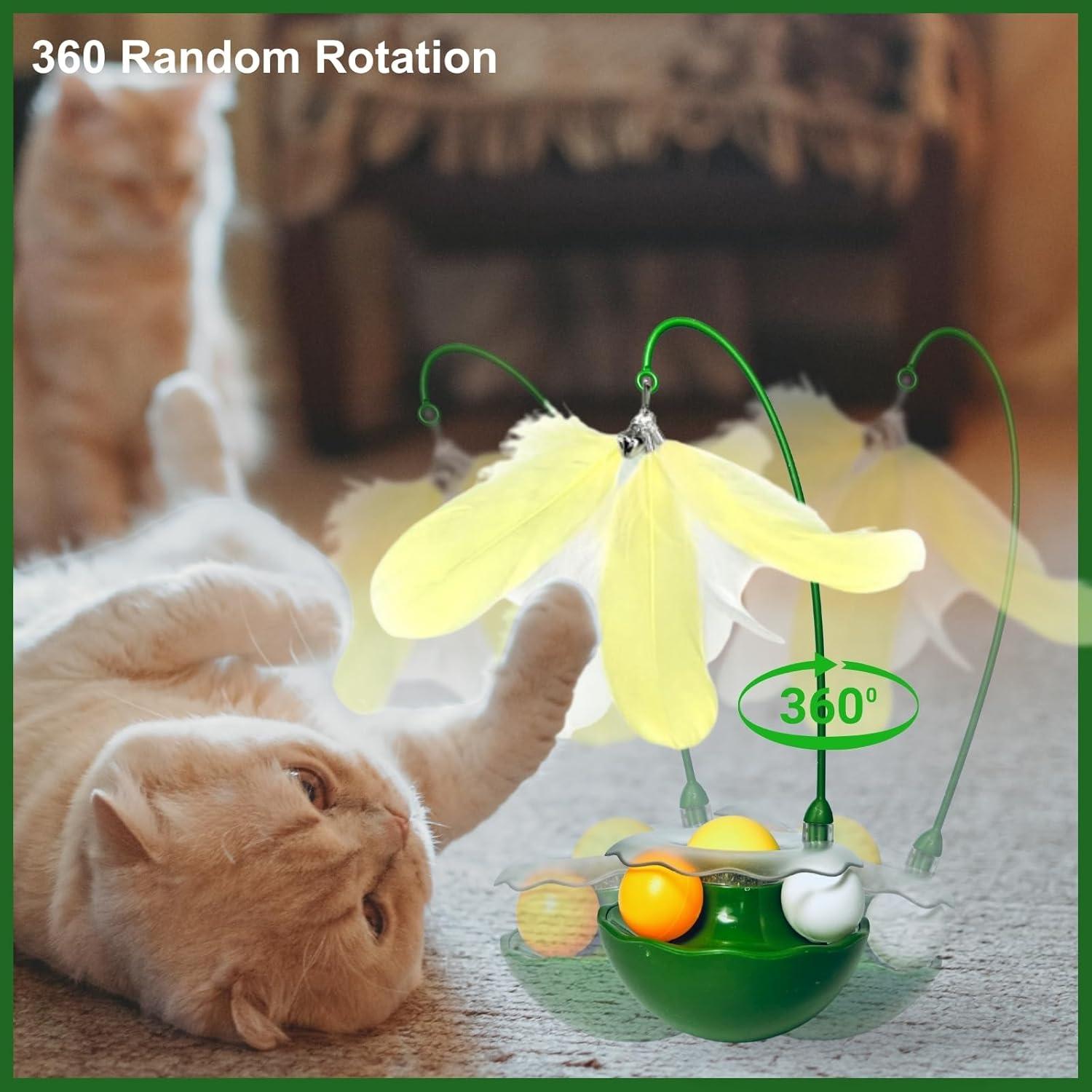 Juguete Interactivo para Gatos YallMiaul con Plumas y Hierba Gatera