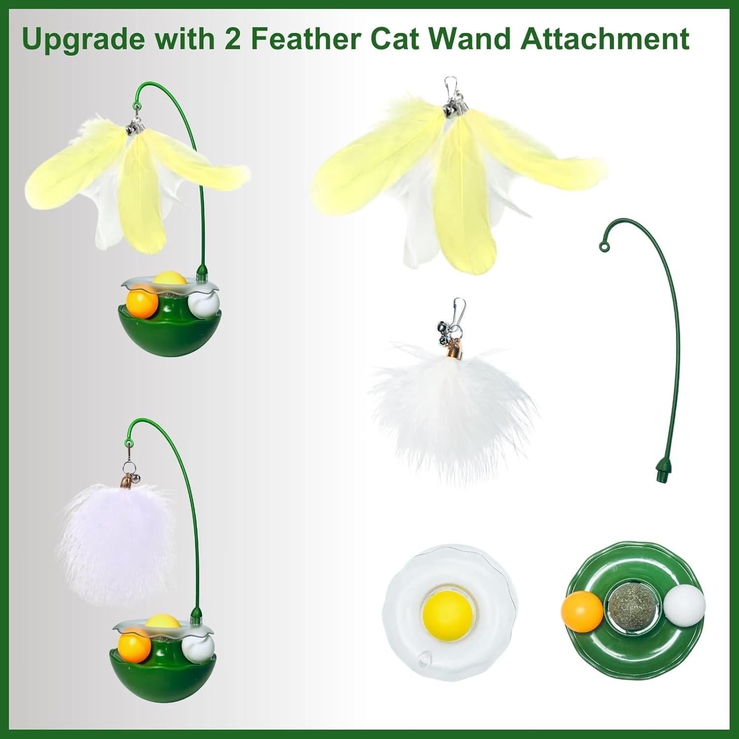 Juguete Interactivo para Gatos YallMiaul con Plumas y Hierba Gatera