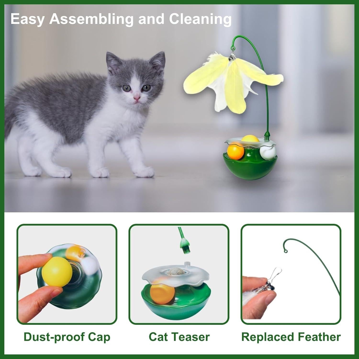 Juguete Interactivo para Gatos YallMiaul con Plumas y Hierba Gatera