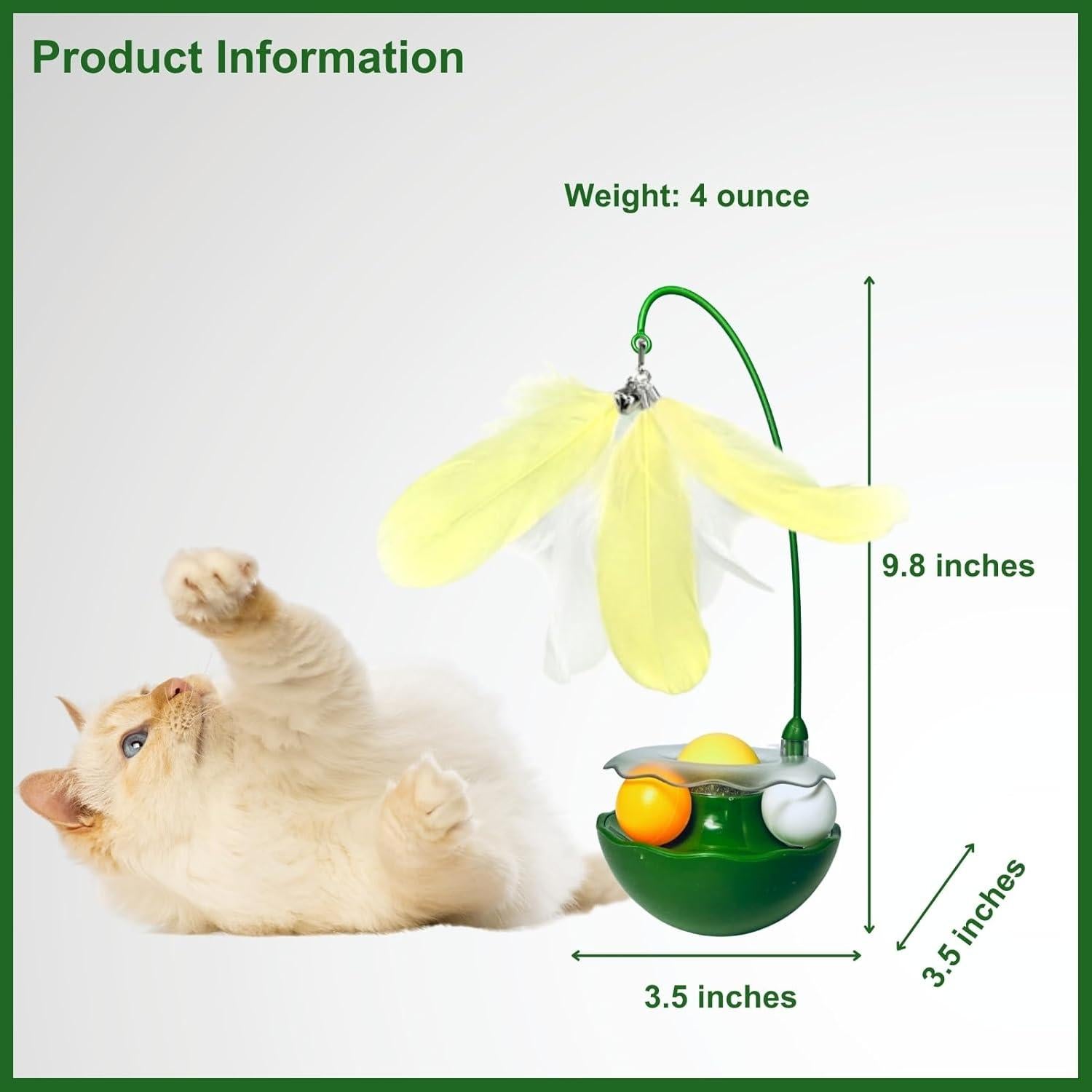 Juguete Interactivo para Gatos YallMiaul con Plumas y Hierba Gatera