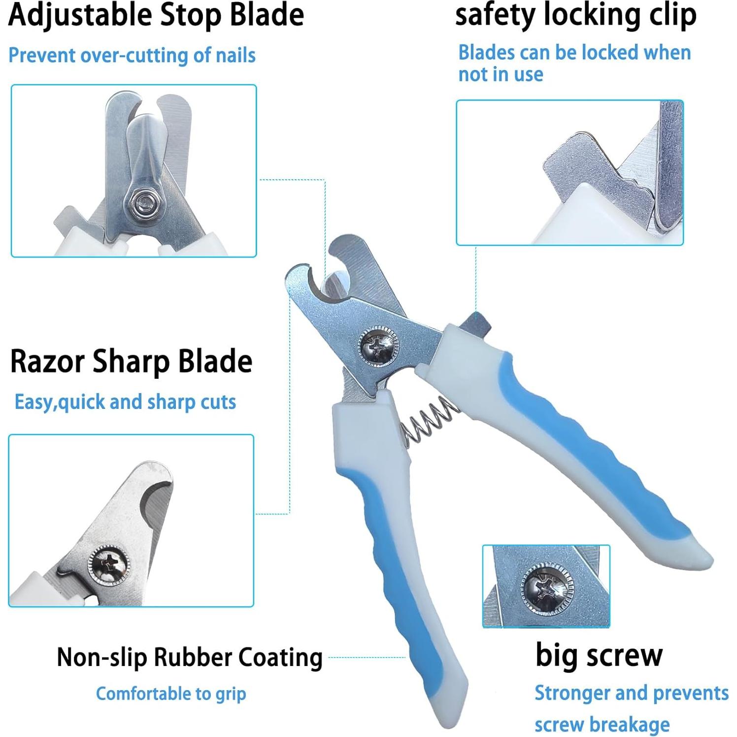 Kit de Cortadores de Uñas para Mascotas DAOGUAUNG 5 Piezas