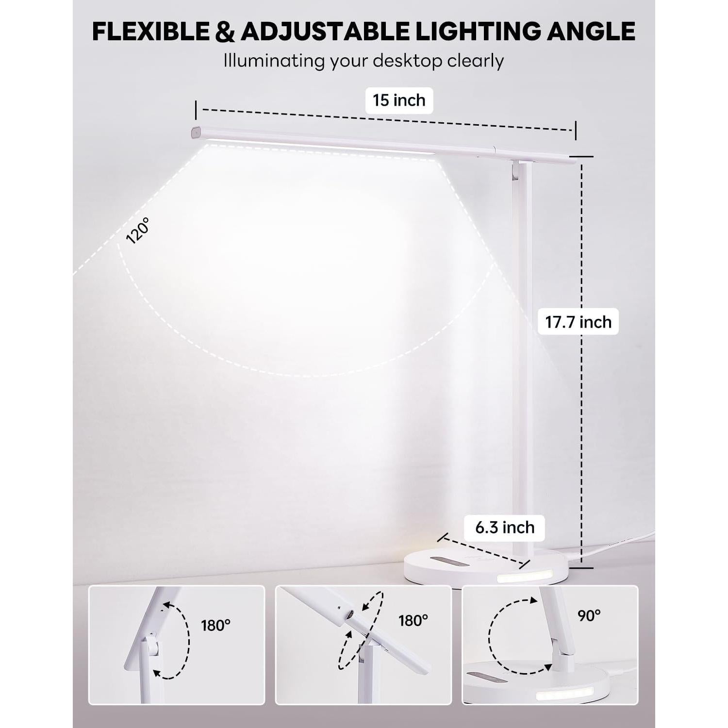 Lámpara de Escritorio LED Sunlinkco con Cargador Inalámbrico