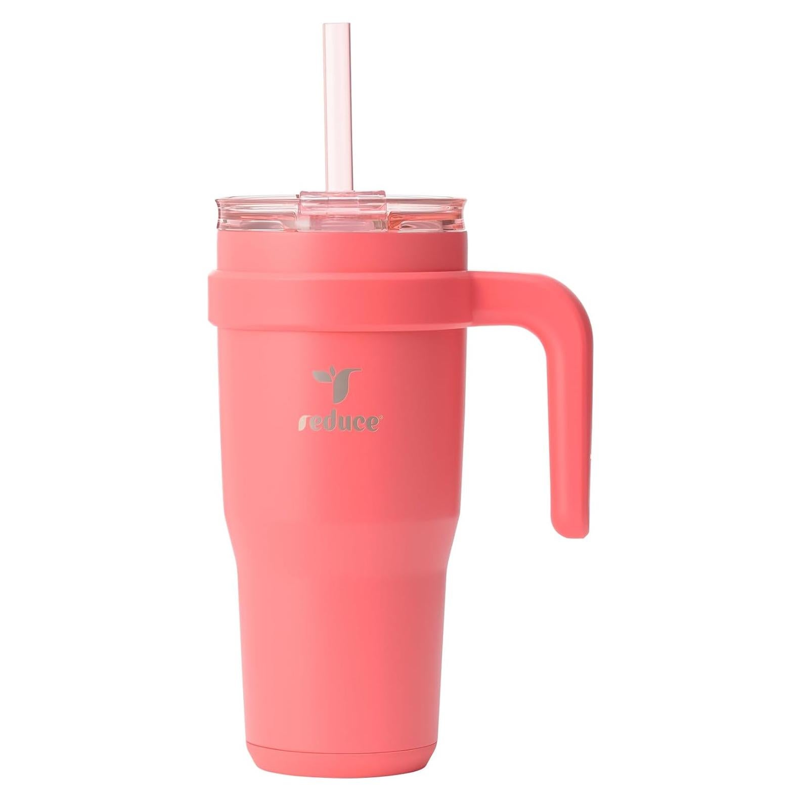 Vaso de Acero Inoxidable REDUCE 24 oz con Asa y Popote