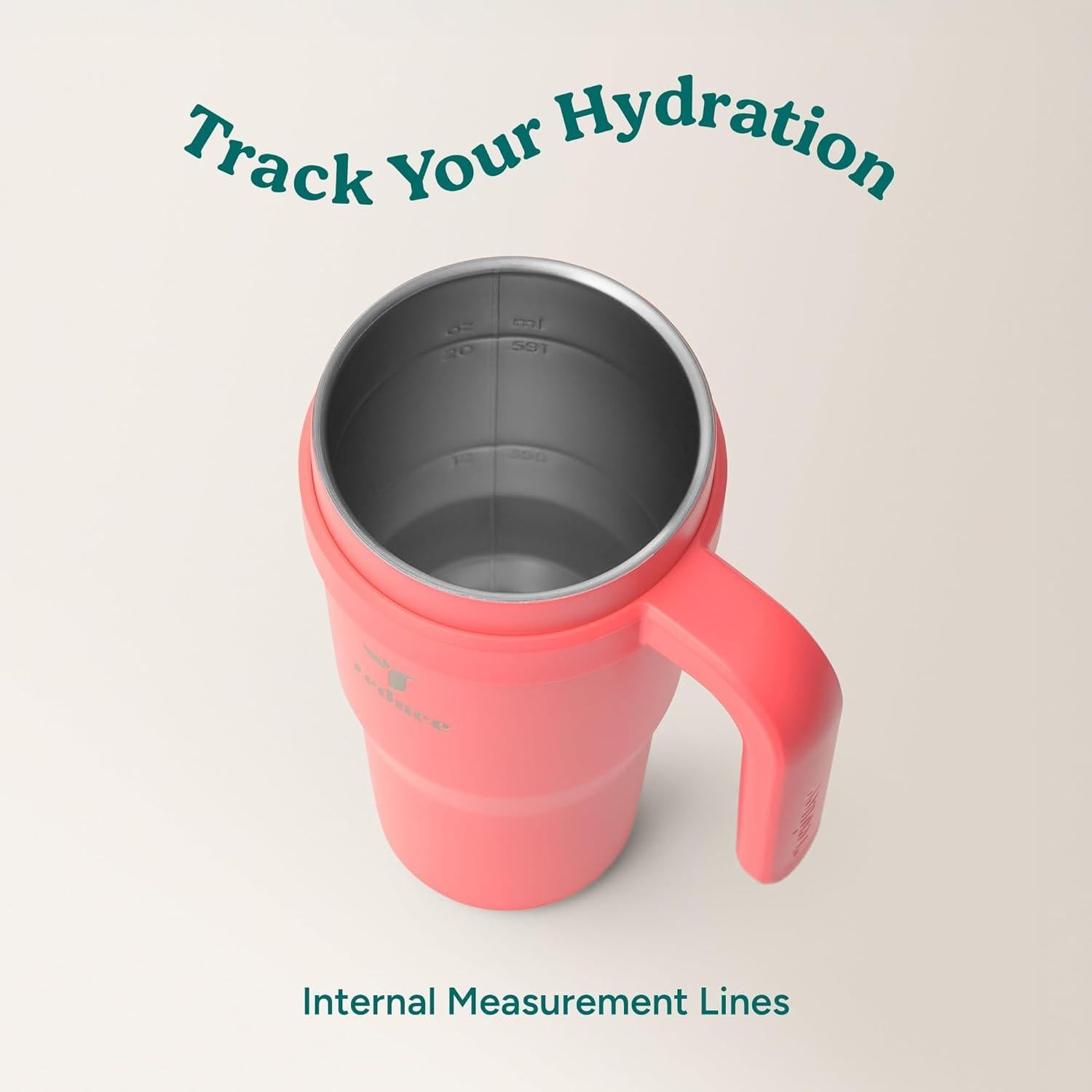 Vaso de Acero Inoxidable REDUCE 24 oz con Asa y Popote